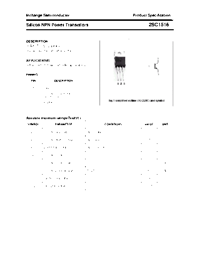 Inchange Semiconductor 2sc1516  . Electronic Components Datasheets Active components Transistors Inchange Semiconductor 2sc1516.pdf