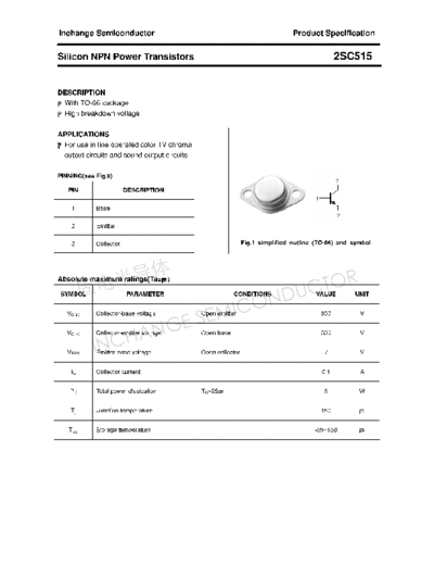 Inchange Semiconductor 2sc515  . Electronic Components Datasheets Active components Transistors Inchange Semiconductor 2sc515.pdf