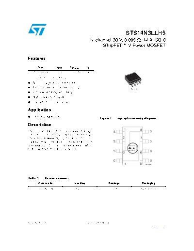 ST sts14n3llh5  . Electronic Components Datasheets Active components Transistors ST sts14n3llh5.pdf