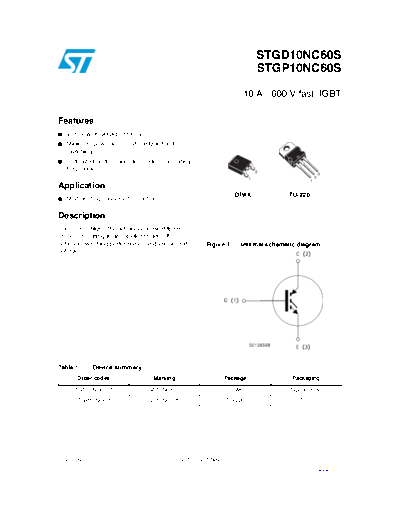 ST stgd10nc60s stgp10nc60s  . Electronic Components Datasheets Active components Transistors ST stgd10nc60s_stgp10nc60s.pdf