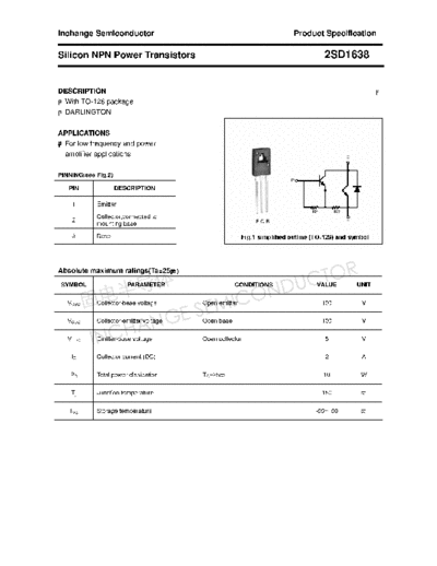Inchange Semiconductor 2sd1638  . Electronic Components Datasheets Active components Transistors Inchange Semiconductor 2sd1638.pdf