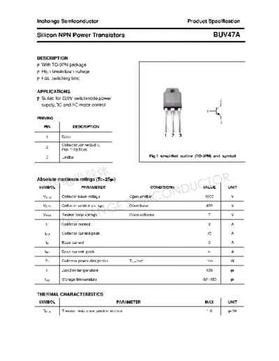 Inchange Semiconductor buv47a  . Electronic Components Datasheets Active components Transistors Inchange Semiconductor buv47a.pdf