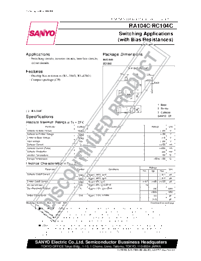 Sanyo rc104c  . Electronic Components Datasheets Active components Transistors Sanyo rc104c.pdf