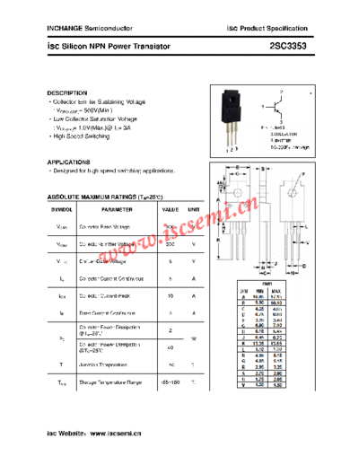 Inchange Semiconductor 2sc3353  . Electronic Components Datasheets Active components Transistors Inchange Semiconductor 2sc3353.pdf