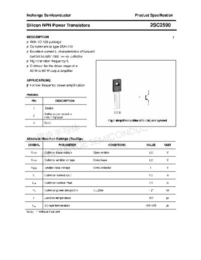 Inchange Semiconductor 2sc2590  . Electronic Components Datasheets Active components Transistors Inchange Semiconductor 2sc2590.pdf