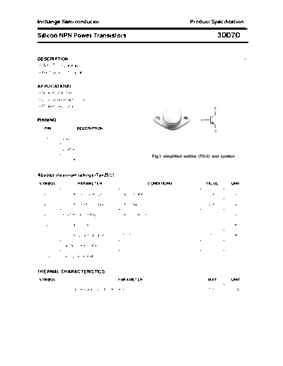 Inchange Semiconductor 3dd7d  . Electronic Components Datasheets Active components Transistors Inchange Semiconductor 3dd7d.pdf