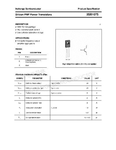 Inchange Semiconductor 2sb1075  . Electronic Components Datasheets Active components Transistors Inchange Semiconductor 2sb1075.pdf