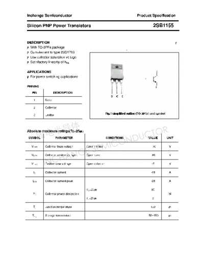 Inchange Semiconductor 2sb1155  . Electronic Components Datasheets Active components Transistors Inchange Semiconductor 2sb1155.pdf