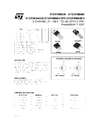ST stgp3nb60k  . Electronic Components Datasheets Active components Transistors ST stgp3nb60k.pdf