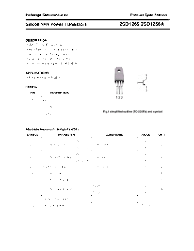 Inchange Semiconductor 2sd1266 2sd1266a  . Electronic Components Datasheets Active components Transistors Inchange Semiconductor 2sd1266_2sd1266a.pdf