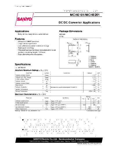 Sanyo mch6101 mch6201  . Electronic Components Datasheets Active components Transistors Sanyo mch6101_mch6201.pdf