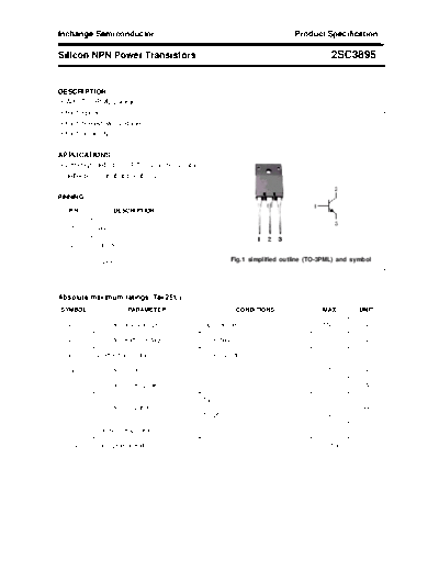 Inchange Semiconductor 2sc3895  . Electronic Components Datasheets Active components Transistors Inchange Semiconductor 2sc3895.pdf