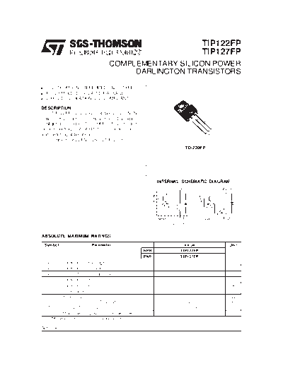 ST tip122-127  . Electronic Components Datasheets Active components Transistors ST tip122-127.pdf