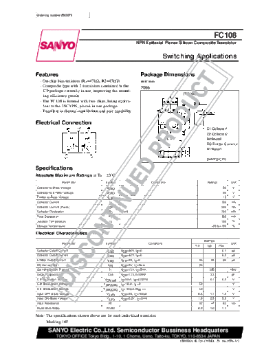 Sanyo fc108  . Electronic Components Datasheets Active components Transistors Sanyo fc108.pdf