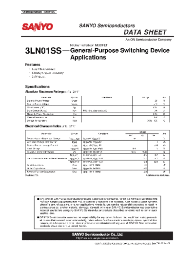 Sanyo 3ln01ss  . Electronic Components Datasheets Active components Transistors Sanyo 3ln01ss.pdf