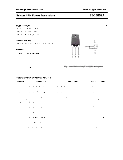 Inchange Semiconductor 2sc3892a  . Electronic Components Datasheets Active components Transistors Inchange Semiconductor 2sc3892a.pdf