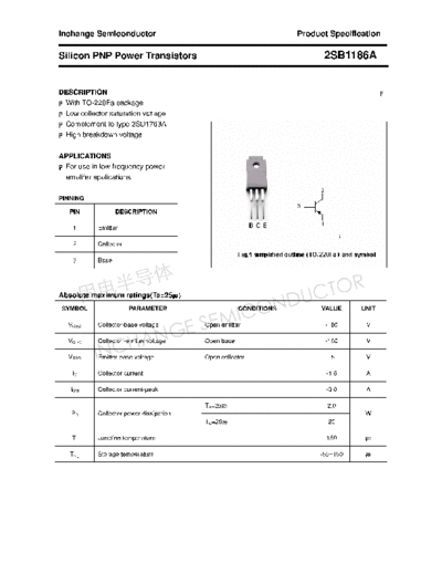 Inchange Semiconductor 2sb1186a  . Electronic Components Datasheets Active components Transistors Inchange Semiconductor 2sb1186a.pdf