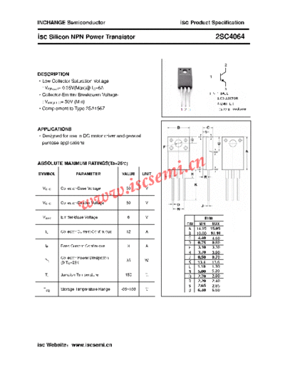 Inchange Semiconductor 2sc4064  . Electronic Components Datasheets Active components Transistors Inchange Semiconductor 2sc4064.pdf