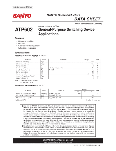 Sanyo atp602  . Electronic Components Datasheets Active components Transistors Sanyo atp602.pdf