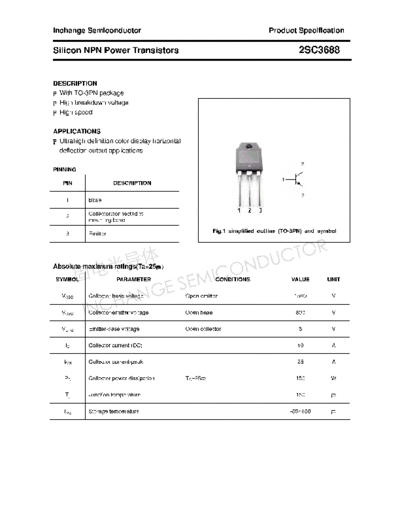 Inchange Semiconductor 2sc3688  . Electronic Components Datasheets Active components Transistors Inchange Semiconductor 2sc3688.pdf