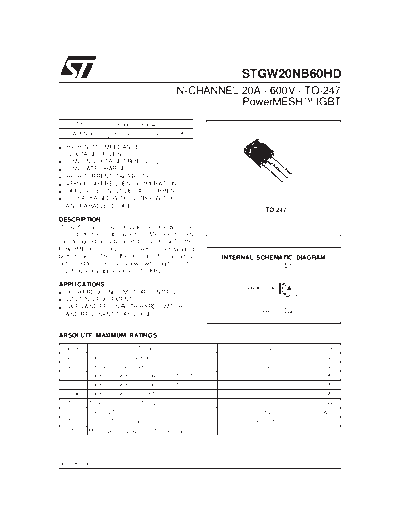 ST stgp20nb60hd  . Electronic Components Datasheets Active components Transistors ST stgp20nb60hd.pdf
