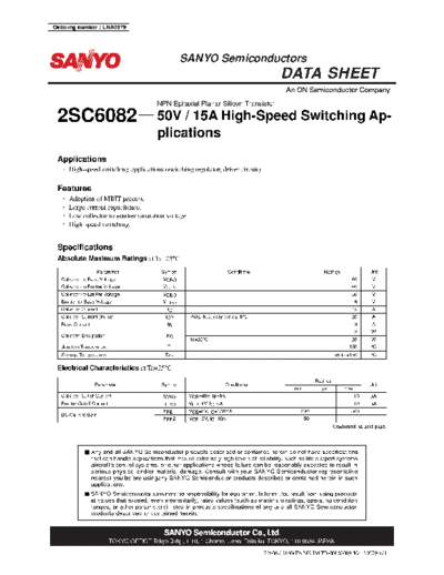 Sanyo 2sc6082  . Electronic Components Datasheets Active components Transistors Sanyo 2sc6082.pdf