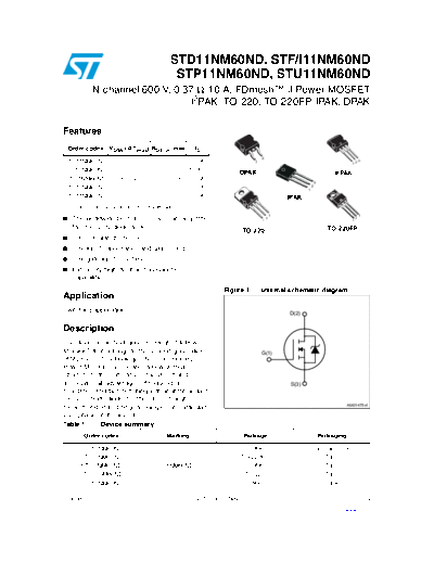 ST d11nm60nd  f11nm60nd  i11nm60nd  p11nm60nd  u11nm60nd  . Electronic Components Datasheets Active components Transistors ST std11nm60nd_stf11nm60nd_sti11nm60nd_stp11nm60nd_stu11nm60nd.pdf