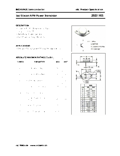 Inchange Semiconductor 2sd1105  . Electronic Components Datasheets Active components Transistors Inchange Semiconductor 2sd1105.pdf