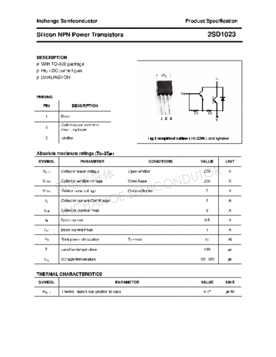 Inchange Semiconductor 2sd1023  . Electronic Components Datasheets Active components Transistors Inchange Semiconductor 2sd1023.pdf