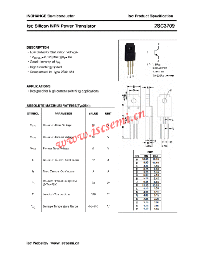 Inchange Semiconductor 2sc3709  . Electronic Components Datasheets Active components Transistors Inchange Semiconductor 2sc3709.pdf