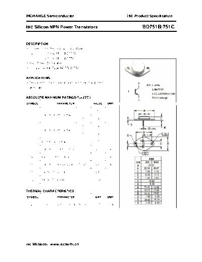 Inchange Semiconductor bd751b 751c  . Electronic Components Datasheets Active components Transistors Inchange Semiconductor bd751b_751c.pdf