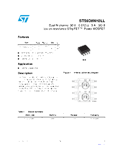 ST sts9d8nh3ll  . Electronic Components Datasheets Active components Transistors ST sts9d8nh3ll.pdf
