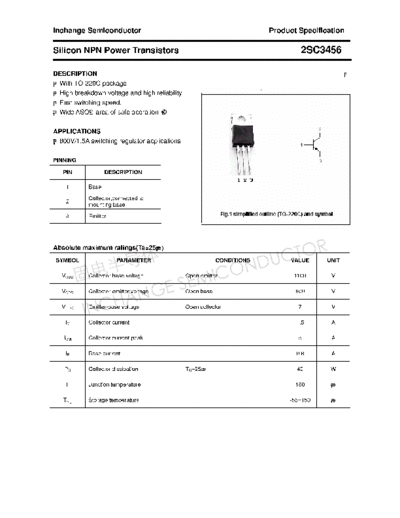 Inchange Semiconductor 2sc3456  . Electronic Components Datasheets Active components Transistors Inchange Semiconductor 2sc3456.pdf