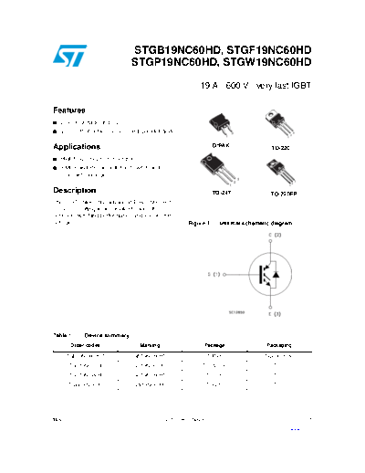 ST gb19nc60hd  gf19nc60hd  gp19nc60hd  gw19nc60hd  . Electronic Components Datasheets Active components Transistors ST stgb19nc60hd_stgf19nc60hd_stgp19nc60hd_stgw19nc60hd.pdf