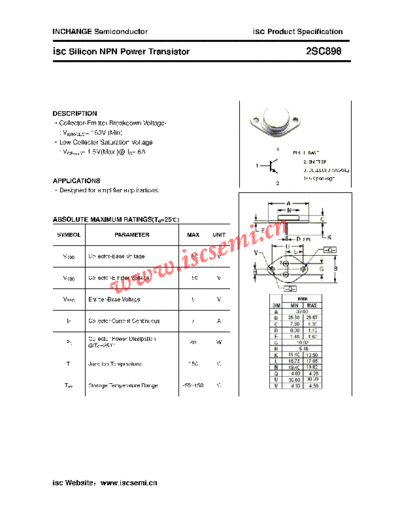 Inchange Semiconductor 2sc898  . Electronic Components Datasheets Active components Transistors Inchange Semiconductor 2sc898.pdf