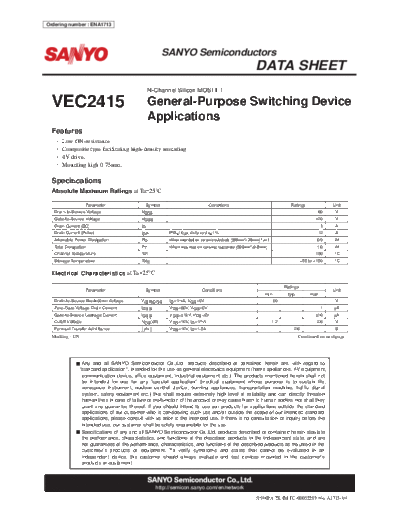 Sanyo vec2415  . Electronic Components Datasheets Active components Transistors Sanyo vec2415.pdf