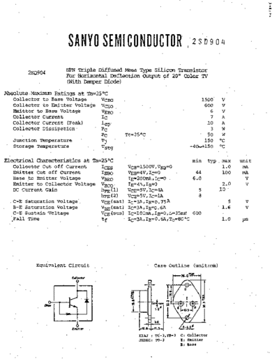 Sanyo 2sd904  . Electronic Components Datasheets Active components Transistors Sanyo 2sd904.pdf