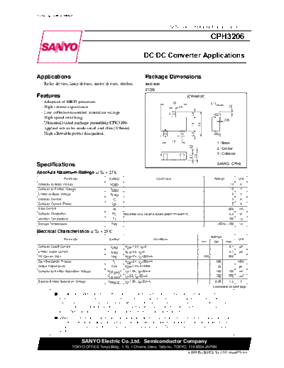 Sanyo cph3206  . Electronic Components Datasheets Active components Transistors Sanyo cph3206.pdf