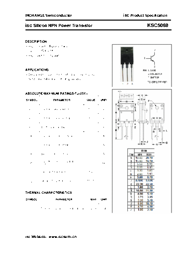 Inchange Semiconductor ksc5088  . Electronic Components Datasheets Active components Transistors Inchange Semiconductor ksc5088.pdf