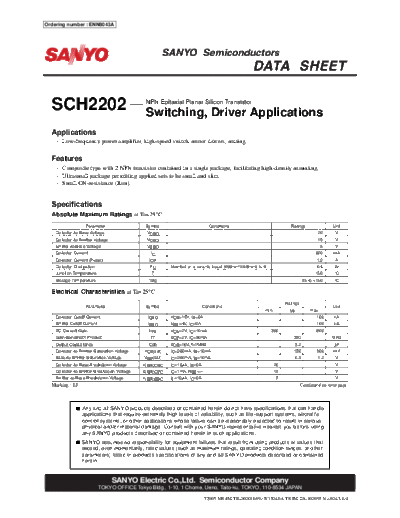 . Electronic Components Datasheets sch2202  . Electronic Components Datasheets Active components Transistors Sanyo sch2202.pdf