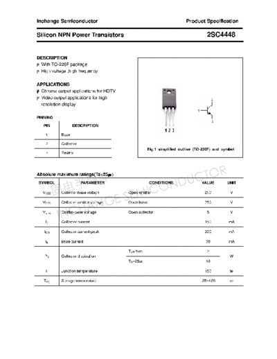 Inchange Semiconductor 2sc4448  . Electronic Components Datasheets Active components Transistors Inchange Semiconductor 2sc4448.pdf