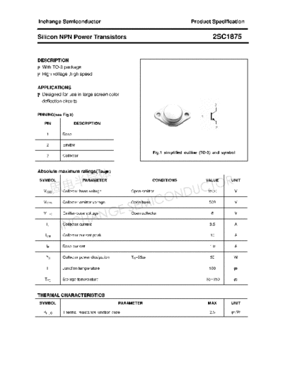 Inchange Semiconductor 2sc1875  . Electronic Components Datasheets Active components Transistors Inchange Semiconductor 2sc1875.pdf