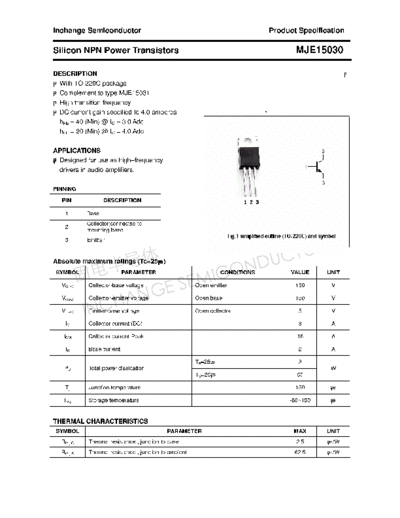 Inchange Semiconductor mje15030  . Electronic Components Datasheets Active components Transistors Inchange Semiconductor mje15030.pdf