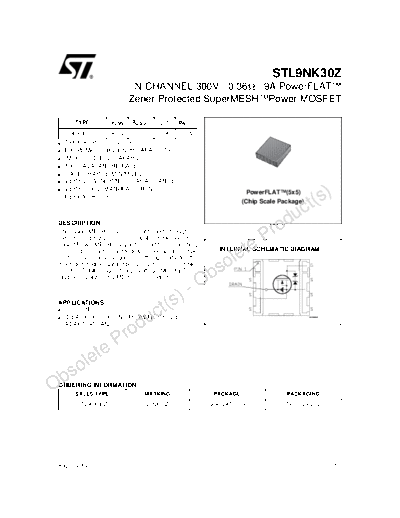 ST stl9nk30z  . Electronic Components Datasheets Active components Transistors ST stl9nk30z.pdf