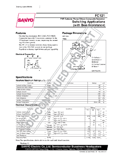 Sanyo fc121  . Electronic Components Datasheets Active components Transistors Sanyo fc121.pdf