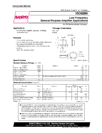 Sanyo 15c02mh  . Electronic Components Datasheets Active components Transistors Sanyo 15c02mh.pdf