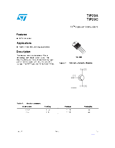 . Electronic Components Datasheets tip29a tip29c  . Electronic Components Datasheets Active components Transistors ST tip29a_tip29c.pdf