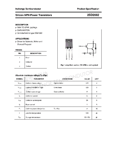 Inchange Semiconductor 2sd2082  . Electronic Components Datasheets Active components Transistors Inchange Semiconductor 2sd2082.pdf