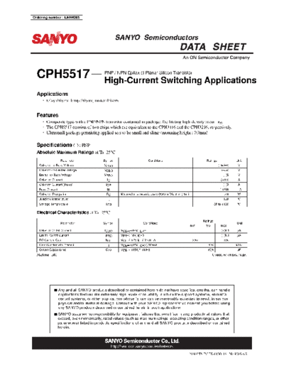 Sanyo cph5517  . Electronic Components Datasheets Active components Transistors Sanyo cph5517.pdf