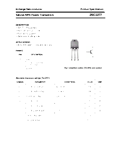 Inchange Semiconductor 2sc3277  . Electronic Components Datasheets Active components Transistors Inchange Semiconductor 2sc3277.pdf